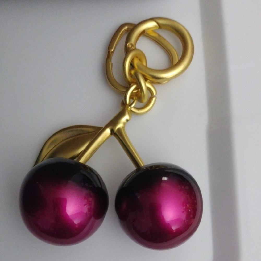 Ombre Black and Pink Cherry Bagcharm Keychain